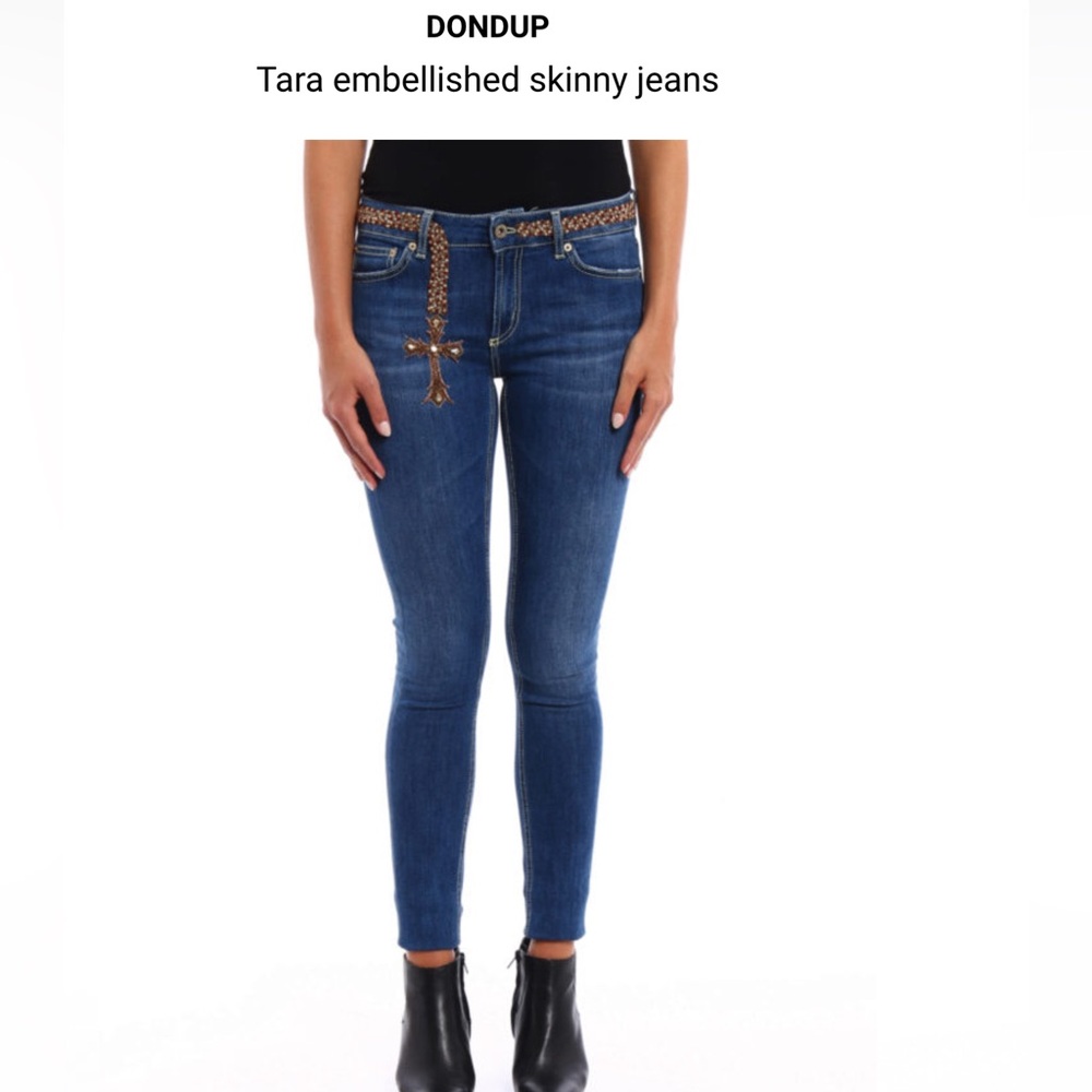 Dondup Tara embellished Italian skinny jeans. Size 29. EUC
